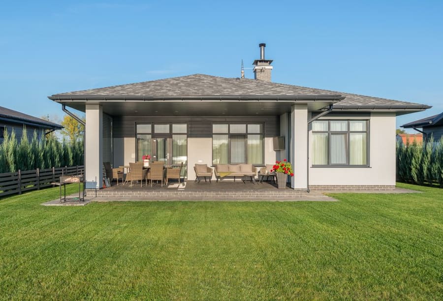A freshly finished lawn